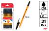 Długopis MP 1.0mm czarny blister 21 sztuk